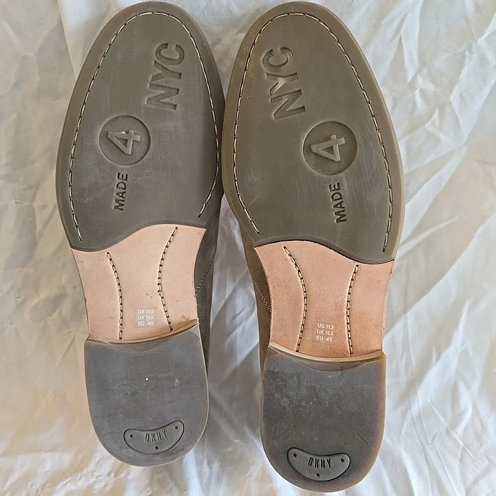 DKNY Men's Size 11.5 M John Slip On Light Brown‎ Leather Loafers Dress Shoes